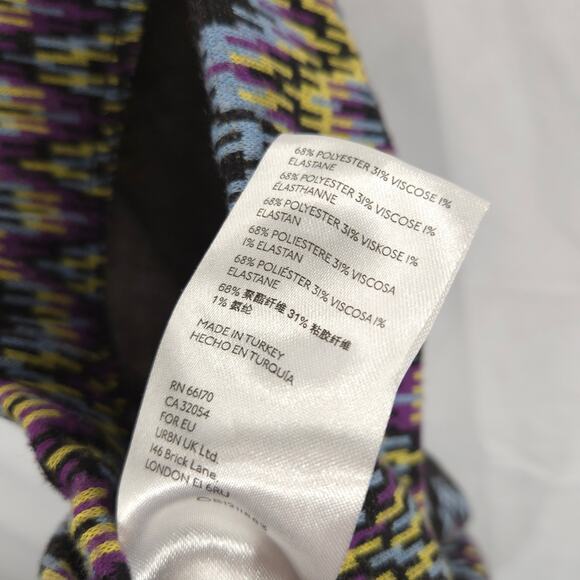 Urban Outfitters Pants Womens XS Multicolor Geometric Boho Bootcut Knit Pull On - Picture 12 of 12